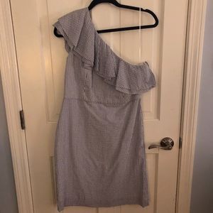 J. Crew Women's Seersucker Off the Shoulder Dress